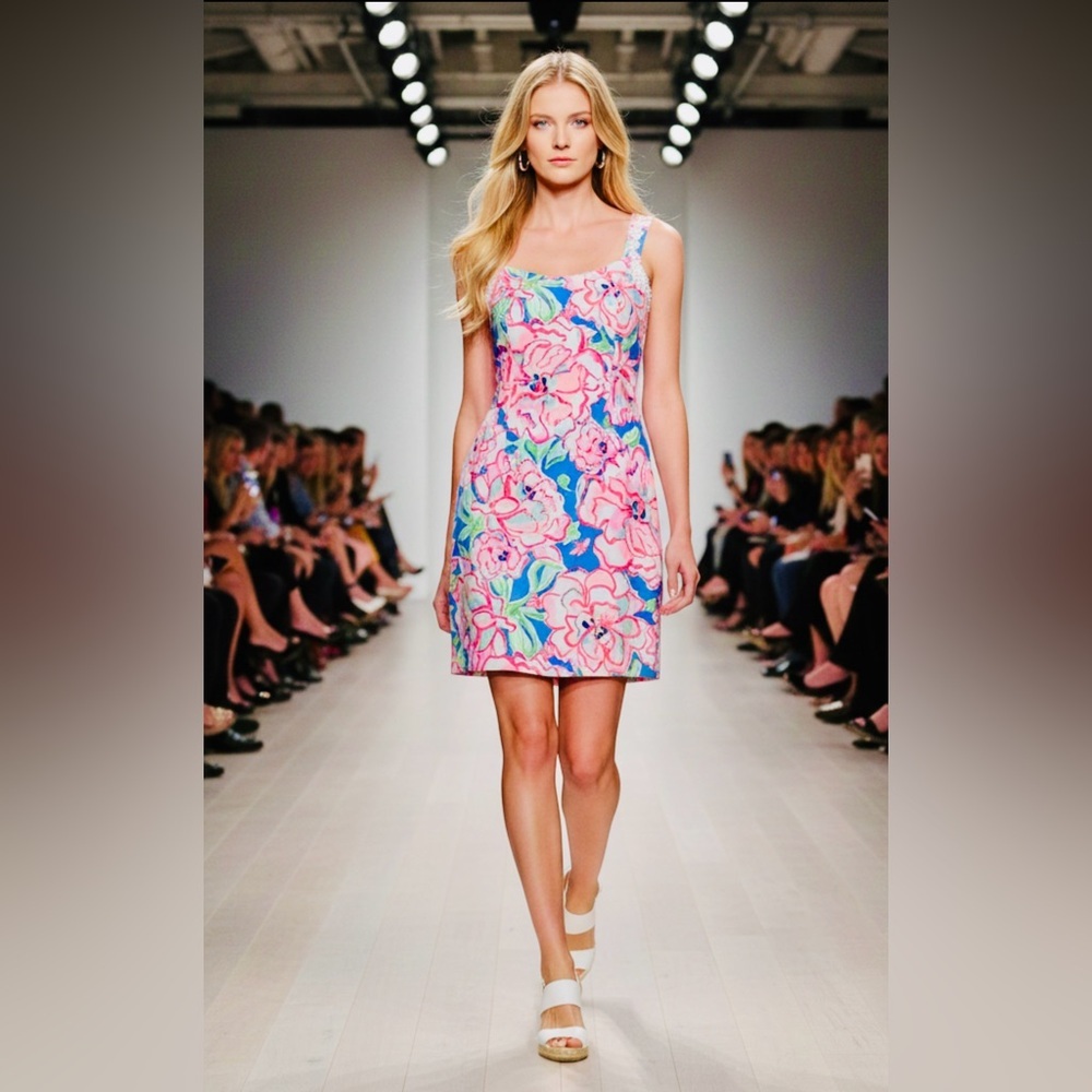 Lilly Pulitzer Pink and Blue Floral Dress size 6
